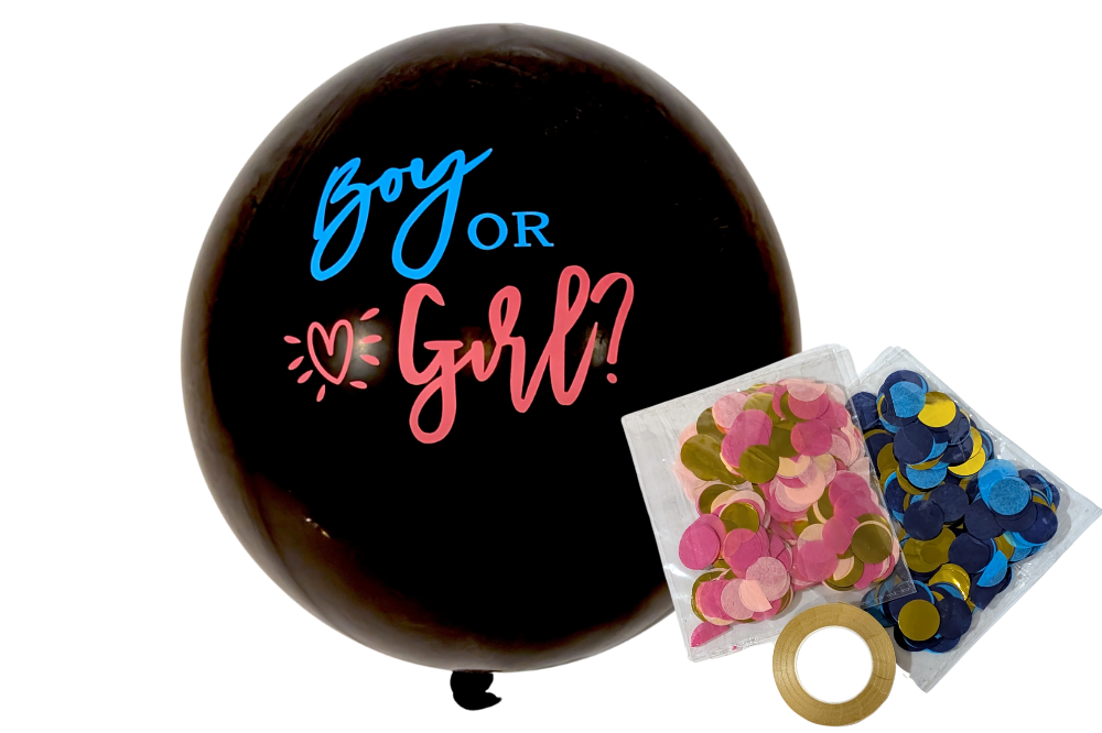Boy or Girl Gender Reveal Balloon with Confetti