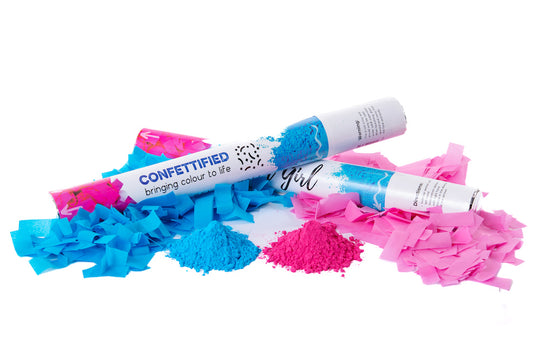 Gender Reveal Smoke & Confetti Cannon Bundle