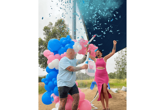 Blue (concealed colour) Confetti & Smoke Holi Powder cannon launcher/popper -Gender Reveal - Confettified - Party Popper