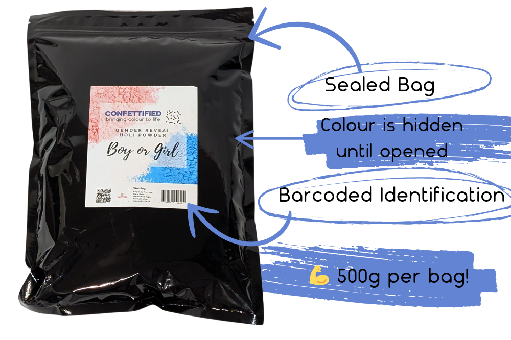 Gender Reveal Holi Powder Satchel 500grams