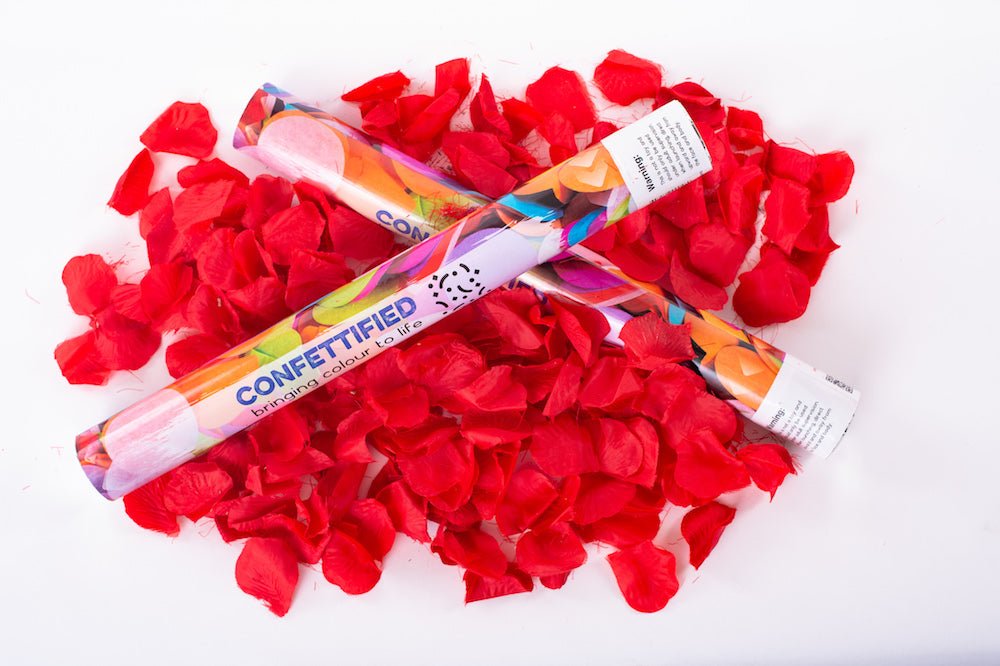 Red Rose Petals confetti cannon launcher/popper - Confettified - Party Popper