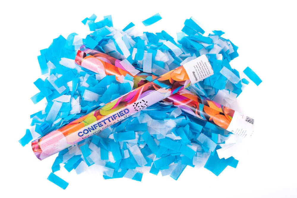 Blue and White Oktoberfest Confetti cannon launcher/popper Octoberfest - Confettified - Party Popper