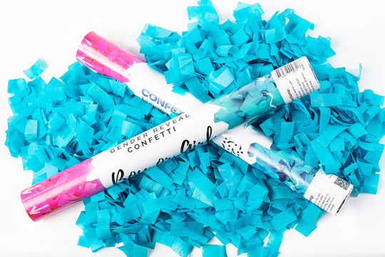 Blue (concealed colour) Confetti cannon launcher/popper -Gender Reveal - Confettified - Confetti