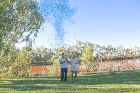 Blue (concealed colour) Confetti & Smoke Holi Powder cannon launcher/popper -Gender Reveal - Confettified - Party Popper