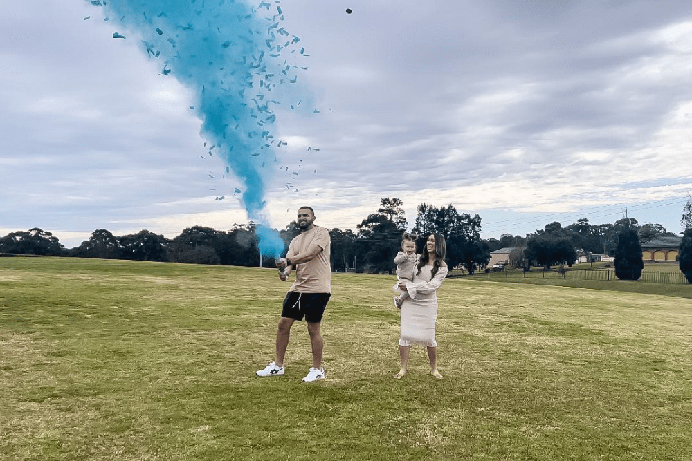 Blue (concealed colour) Confetti & Smoke Holi Powder cannon launcher/popper -Gender Reveal - Confettified - Party Popper