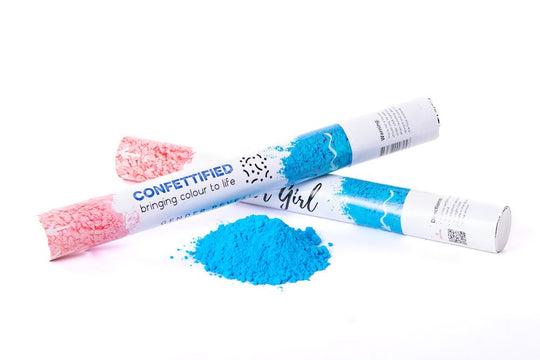 Blue (concealed colour) Smoke Holi Powder cannon launcher/popper -Gender Reveal - Confettified - Party Popper