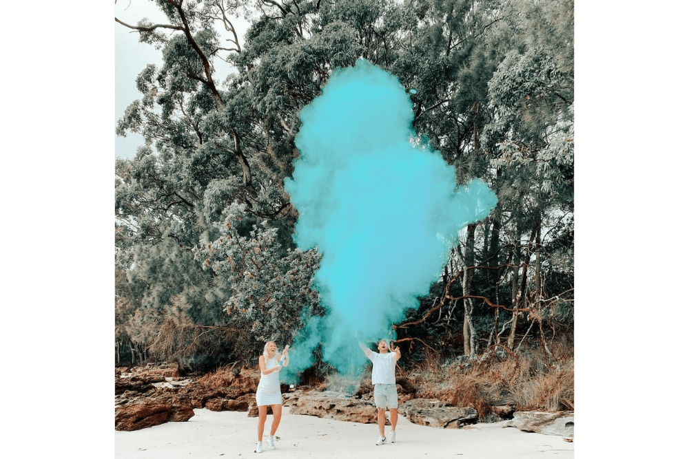 Blue (concealed colour) Smoke Holi Powder cannon launcher/popper -Gender Reveal - Confettified - Party Popper