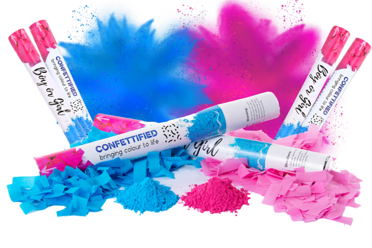 Gender Reveal Smoke & Confetti Cannon Bundle