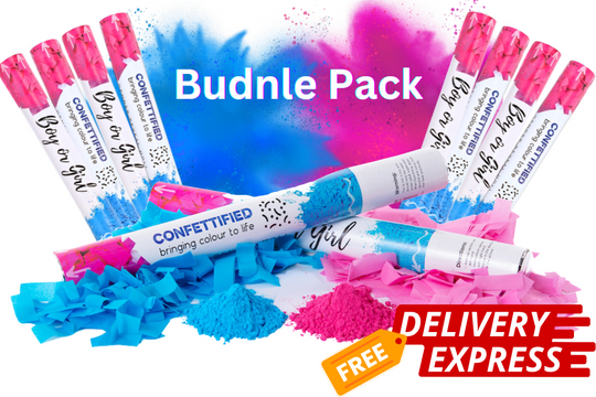 Gender Reveal Smoke & Confetti Cannon Bundle