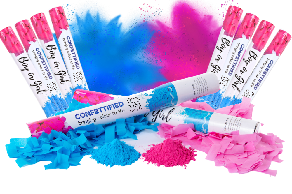 Gender Reveal Smoke & Confetti Cannon Bundle