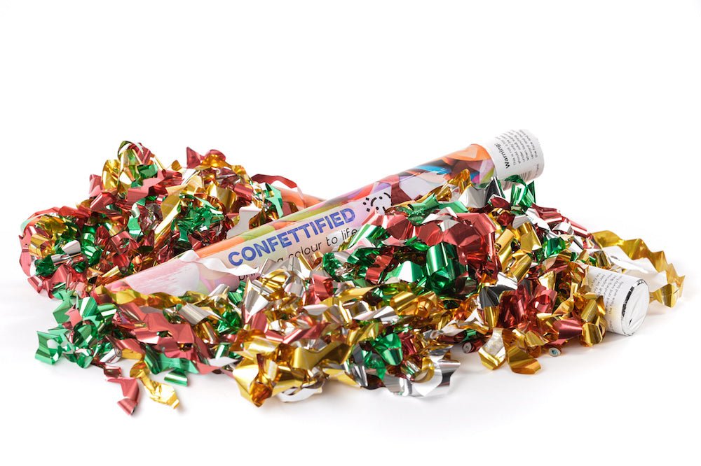 Corkscrew metallic mixed streamers cannon launcher/popper - Confettified - Party Popper