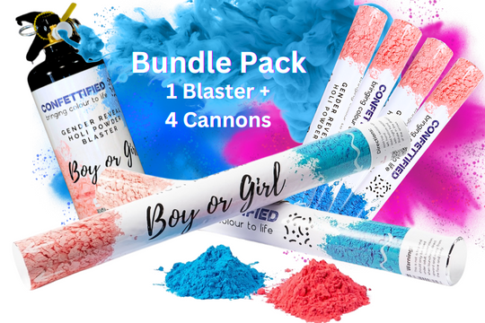 Gender Reveal Mega Blaster Quad Cannon Bundle