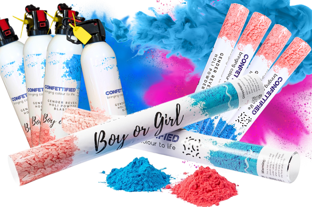 Gender Reveal Quad Mini Blaster Cannon Bundle