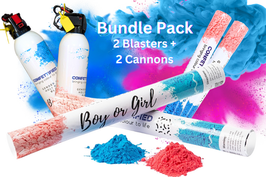 Gender Reveal Twin Mega Blaster Cannon Bundle