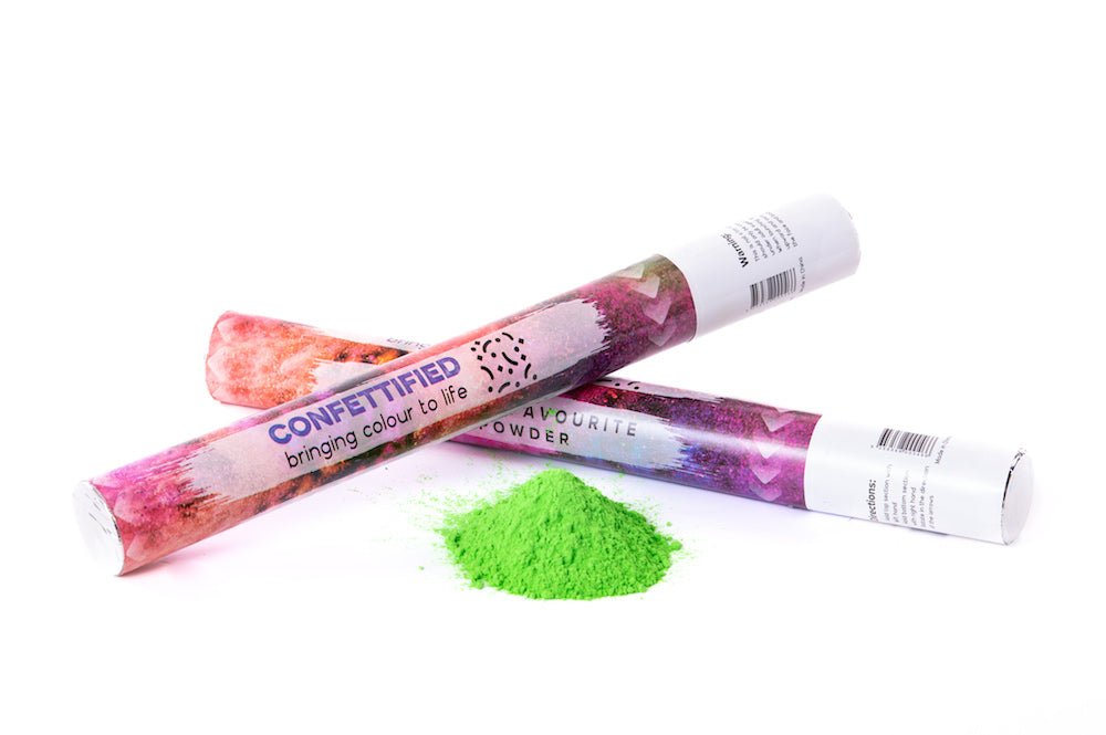 Green Holi Powder Smoke cannon launcher/popper - Confettified - Party Popper