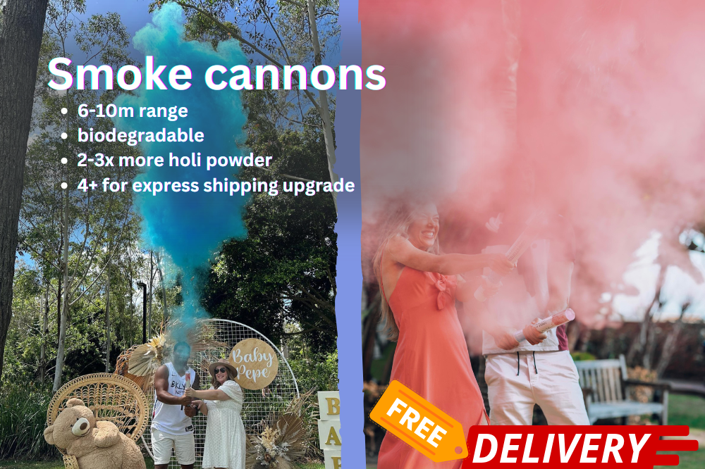 Smoke Gender Reveal Cannon - holi powder launcher/popper