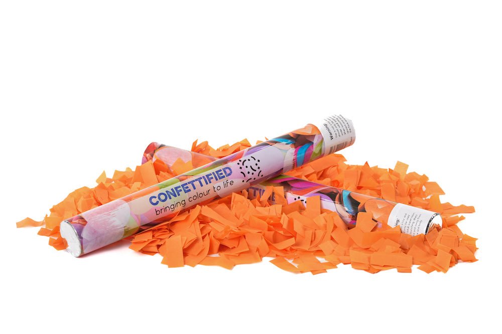 Orange Slip Confetti cannon launcher/popper - Confettified - Party Popper