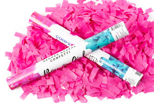 Pink (concealed colour) Confetti cannon launcher/popper -Gender Reveal - Confettified - Confetti