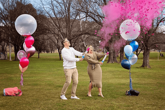 Pink (concealed colour) Confetti & Smoke Holi Powder cannon launcher/popper -Gender Reveal - Confettified - Party Popper