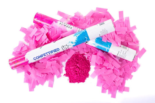 Pink (concealed colour) Confetti & Smoke Holi Powder cannon launcher/popper -Gender Reveal - Confettified - Party Popper