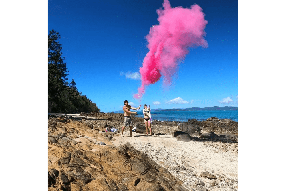 Pink (concealed colour) Smoke Holi Powder cannon launcher/popper -Gender Reveal - Confettified - Party Popper