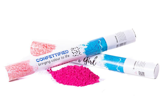 Pink (concealed colour) Smoke Holi Powder cannon launcher/popper -Gender Reveal - Confettified - Party Popper