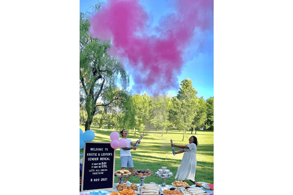 Pink (concealed colour) Smoke Holi Powder cannon launcher/popper -Gender Reveal - Confettified - Party Popper