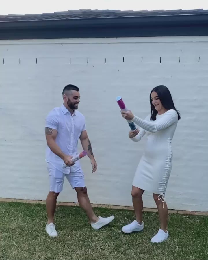 Pink (concealed colour) Confetti cannon launcher/popper -Gender Reveal