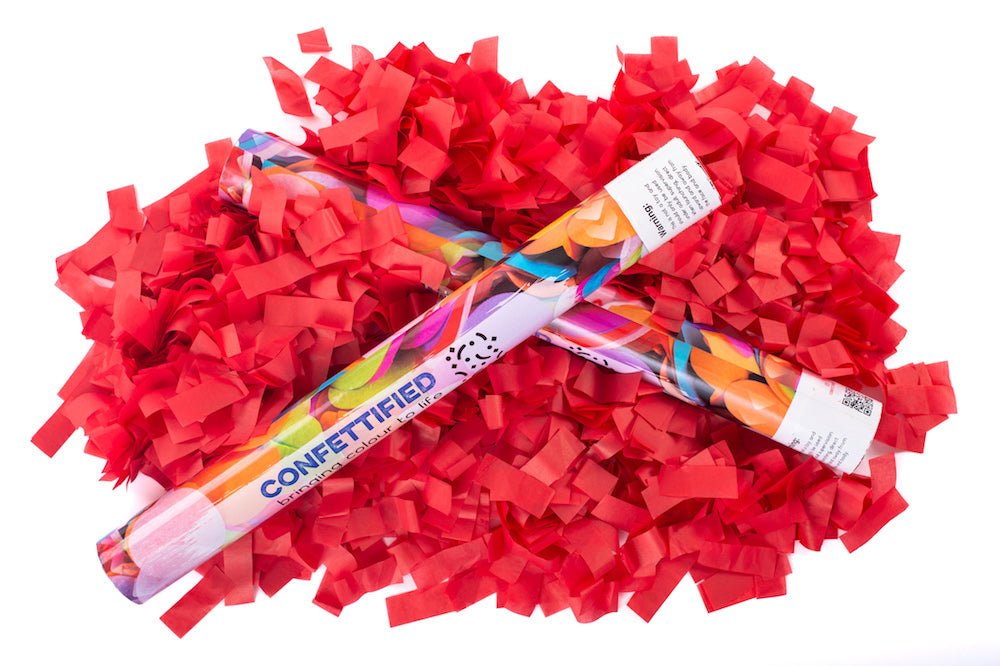 Red Slip Confetti cannon launcher/popper - Confettified - Party Popper