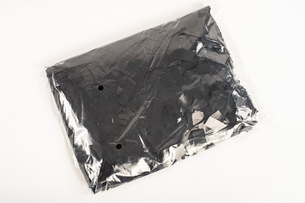1kg bag of metallic Black confetti slips - Confettified - Confetti