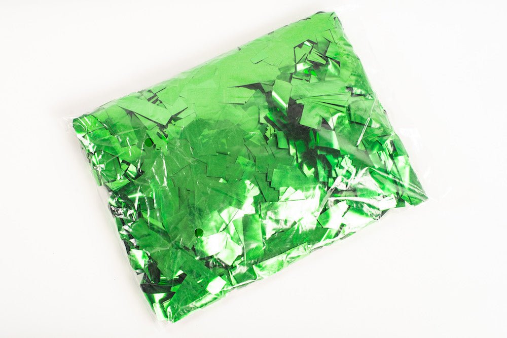 1kg bag of metallic Green confetti slips - Confettified - Confetti