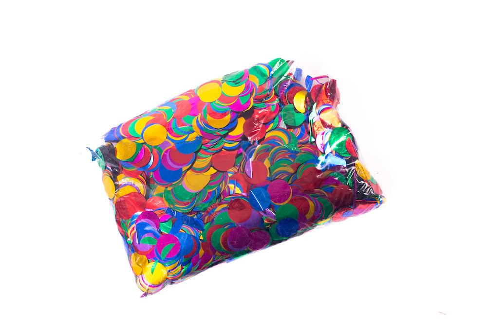 1kg bag of metallic multicoloured round confetti - Confettified - Confetti