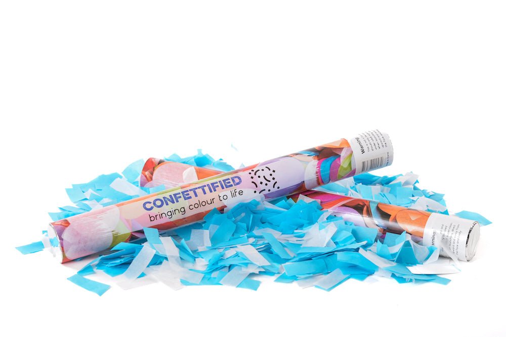 Blue and White Oktoberfest Confetti cannon launcher/popper Octoberfest - Confettified - Party Popper