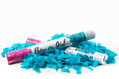 Blue (concealed colour) Confetti cannon launcher/popper -Gender Reveal - Confettified - Confetti