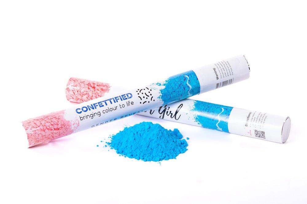 Blue (concealed colour) Smoke Holi Powder cannon launcher/popper -Gender Reveal - Confettified - Party Popper