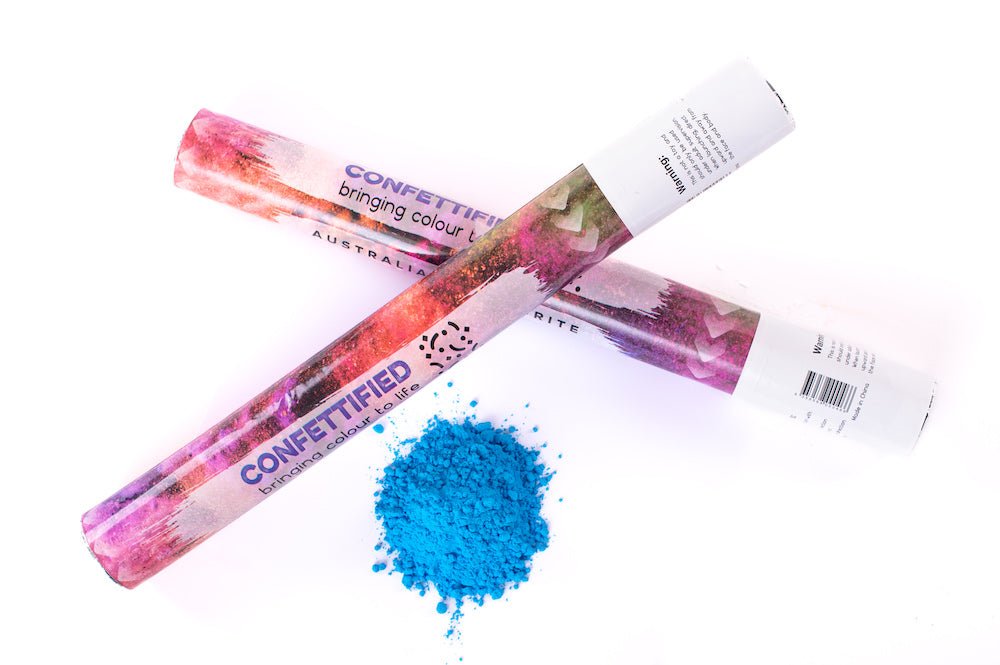 Blue Smoke Holi Powder cannon launcher/popper - Confettified - Party Popper