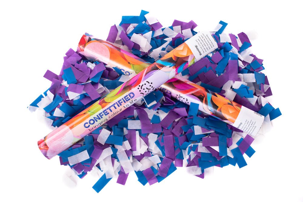 Dark Blue Purple & White slips - Confettified - Party Popper