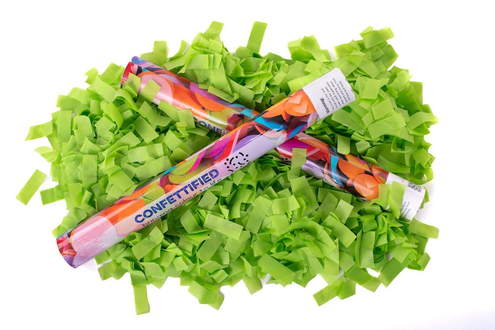Lime Green Slip Confetti cannon launcher/popper - Confettified - Party Popper