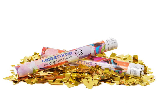 Metallic Gold Confetti cannon launcher/popper - Confettified - Party Popper