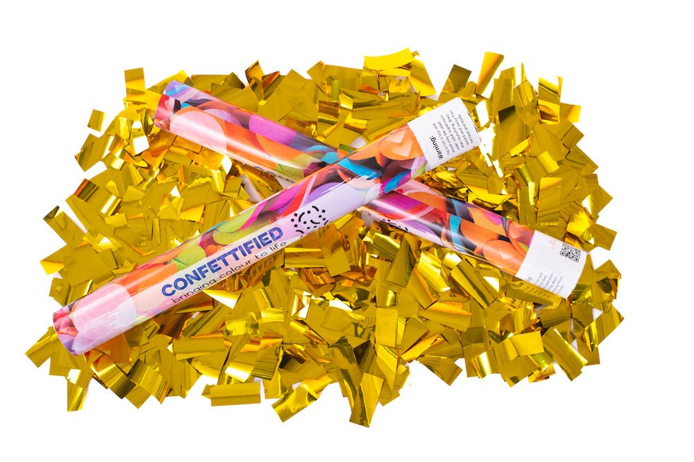Metallic Gold Confetti cannon launcher/popper - Confettified - Party Popper