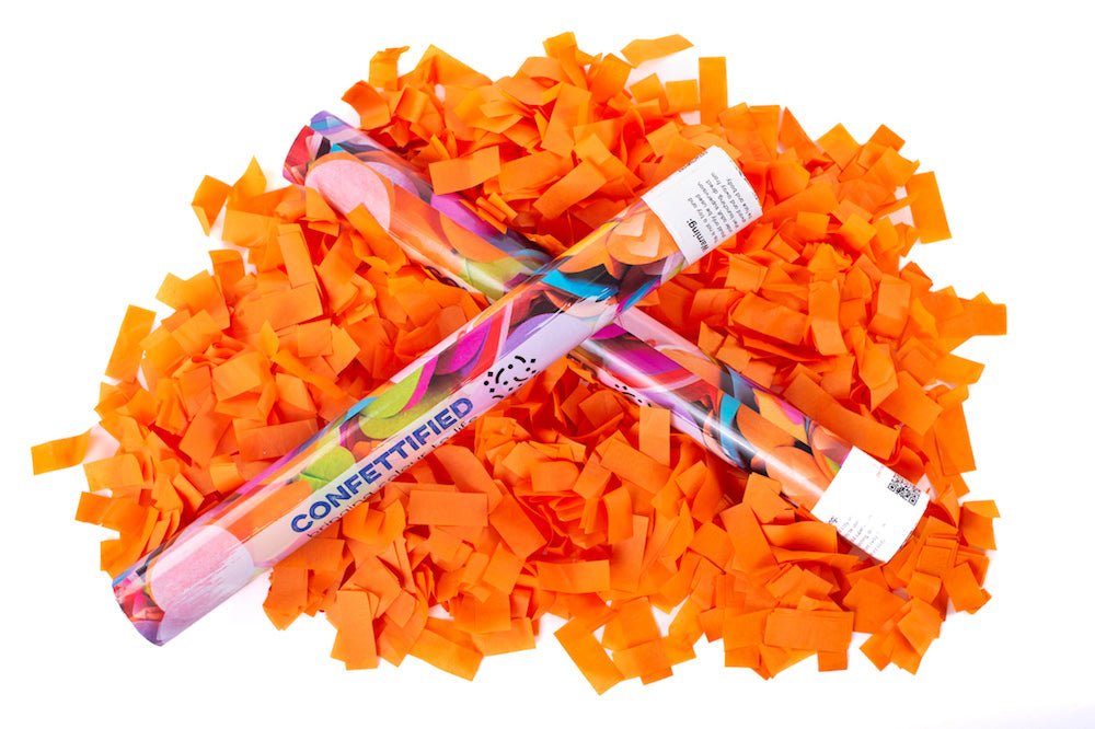 Orange Slip Confetti cannon launcher/popper - Confettified - Party Popper