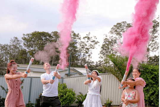 Pink (concealed colour) Smoke Holi Powder cannon launcher/popper -Gender Reveal - Confettified - Party Popper