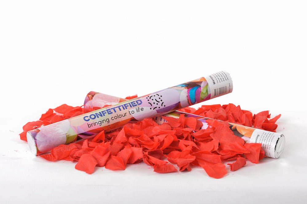 Red Rose Petals confetti cannon launcher/popper - Confettified - Party Popper