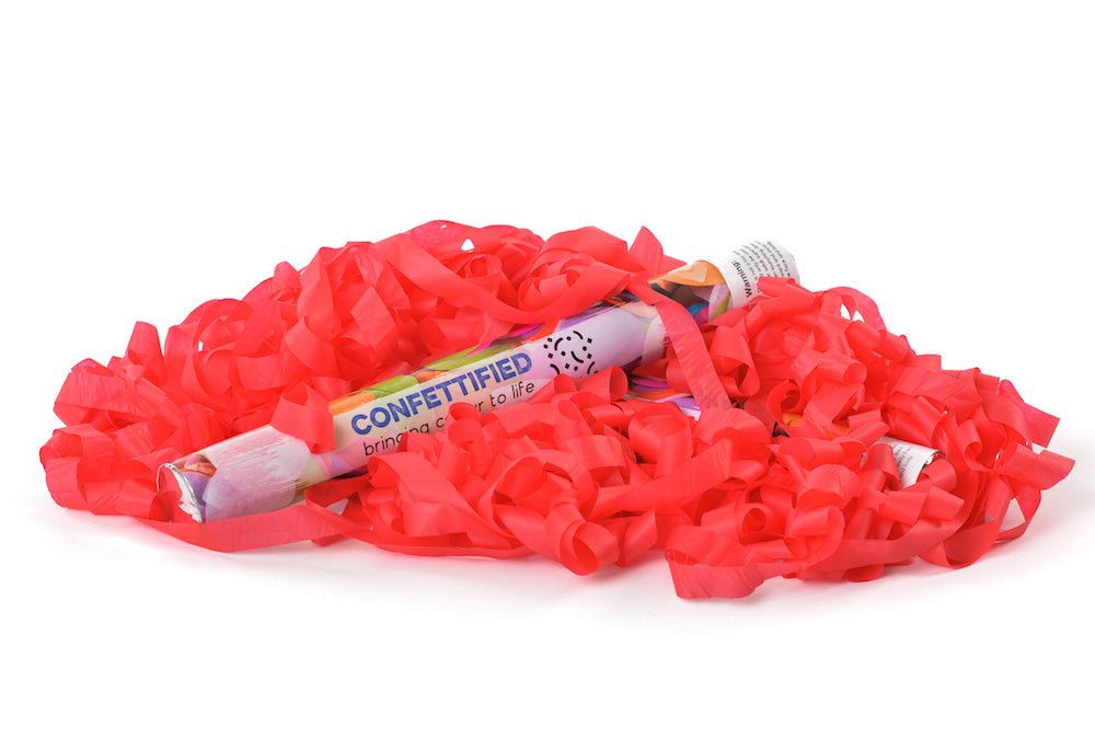 Red Streamers launcher cannon launcher/popper - Confettified - Party Popper