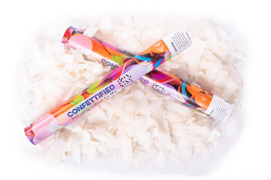 White Paper Slips Confetti cannon launcher/popper - Confettified - Party Popper